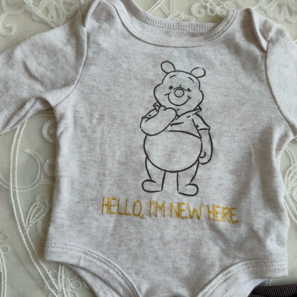 Disney Baby Matching Set Gray and Brown with Cozy Hoodie and cap - NEW - Picture 9 of 11
